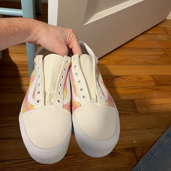 Vans Women's Platform Sneakers - Pink and Yellow Plaid - Picture 8 of 8